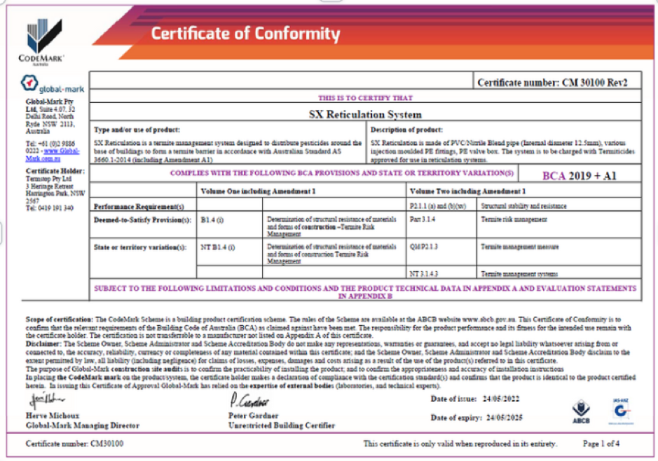 Certificate-of-conformity